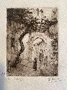 Superbe gravure signée Edmond Valès, épreuve d'artiste unique. Intitulée Souk à la vigne. 25cmx30cm pour 10x12cm de dessin. Pièce unique introuvable.   Superb etching signed Edmond Valès, unique artist's proof. Titled Souk à la vigne. 25cmx30cm for 10x12cm drawing. Unique piece, hard to find.
