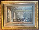 Lithographies anciennes, époque XIXème, polychrome, encadré en bois, sous verre.                                          Old lithographs, 19th century, polychrome, framed in wood, under glass.