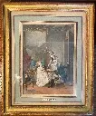 Lithographies anciennes, époque XIXème, polychrome, encadré bois, sous verre.                                          Old lithographs, 19th century, polychrome, wooden frame, under glass.