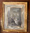 Lithographies anciennes, époque XIXème, polychrome, encadré bois et sous verre.                                          Old lithographs, 19th century, polychrome, framed in wood and under glass.