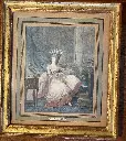 Lithographies anciennes, époque XIXème, polychrome, encadré bois, sous verre.                                          Old lithographs, 19th century, polychrome, wooden frame, under glass.